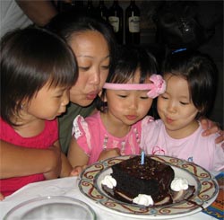 gooey chocolate birthday cake